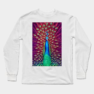 Surreal Peacock Long Sleeve T-Shirt